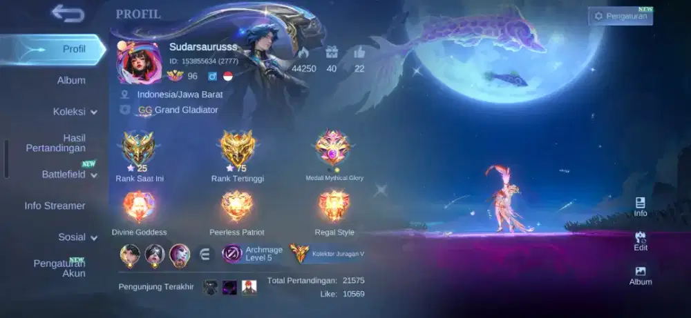 Jual akun mobile legend