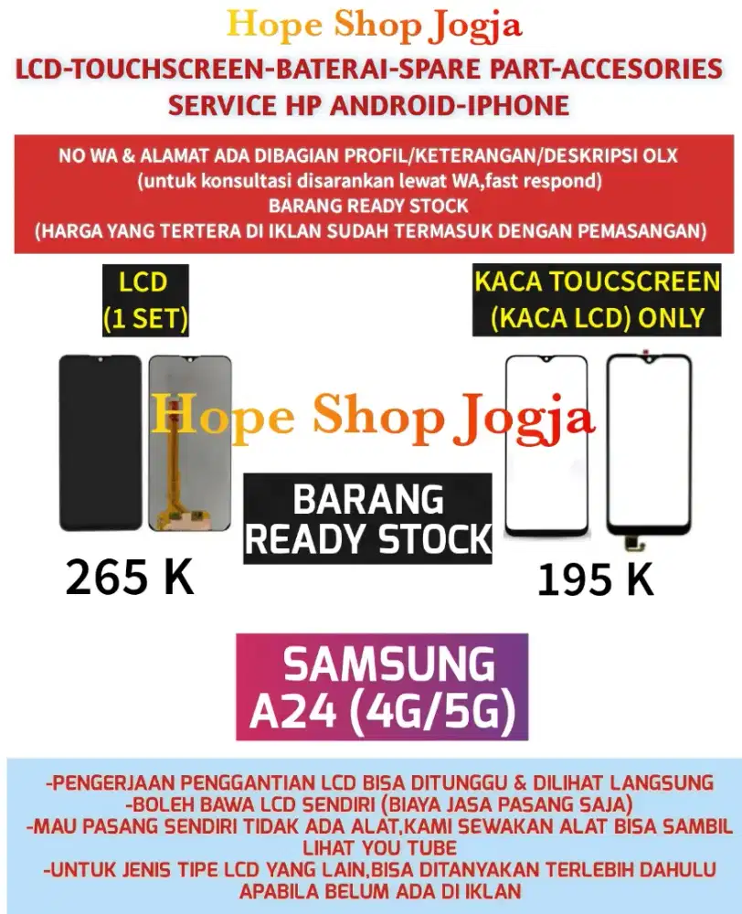 Touchscreen-Baterai-Lcd Samsung A24 (4G-5G)
