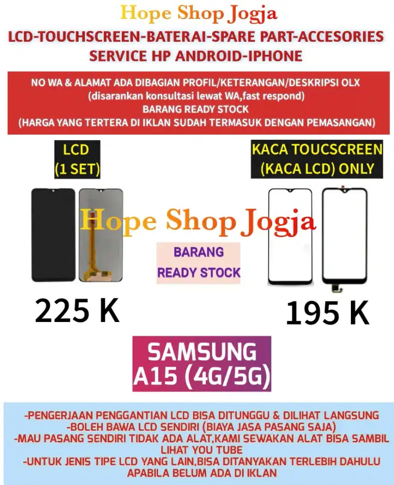 Touchscreen-Baterai-Lcd Samsung A15-M15