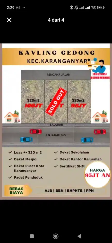 Jual Tanah Masuk Kecamatan Karanganyar Kota