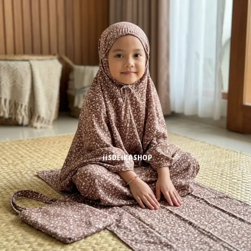 Mukena Anak Rayon Santung Adem Usia 4-7 Tahun Free Tas