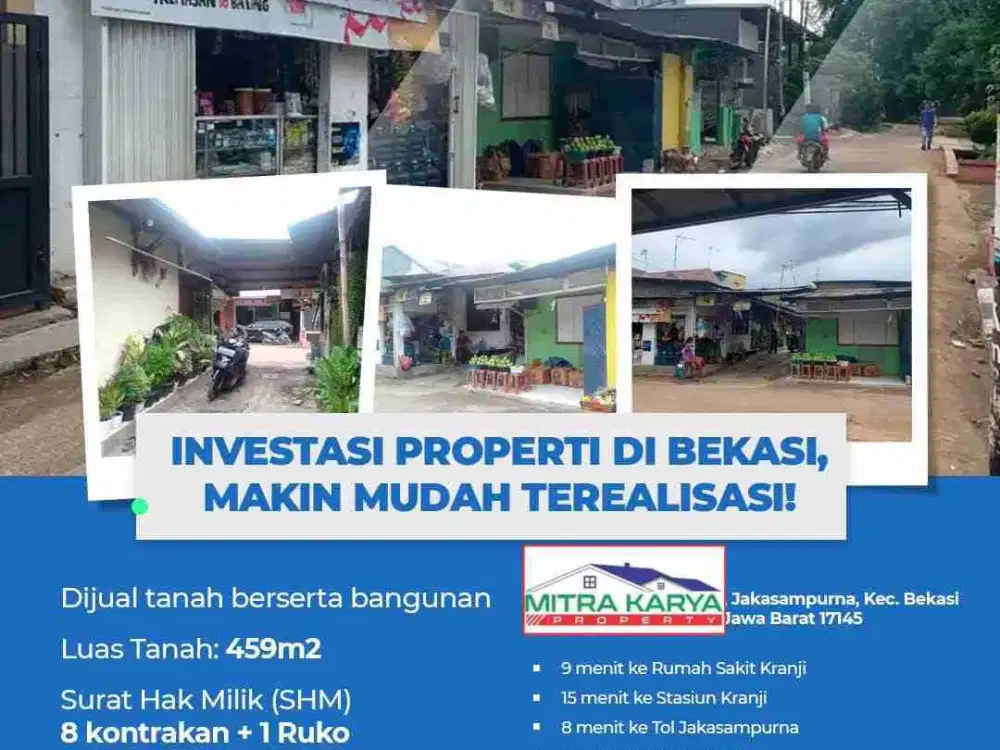 Jakasampurna lahan 459m² kios kontrakan