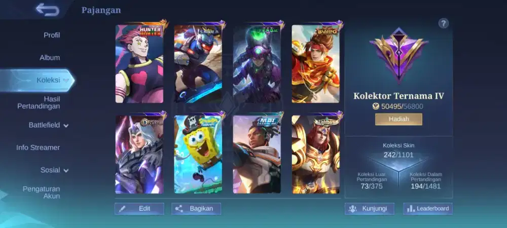 Jual akun Ml Mobile Legend Pensiun