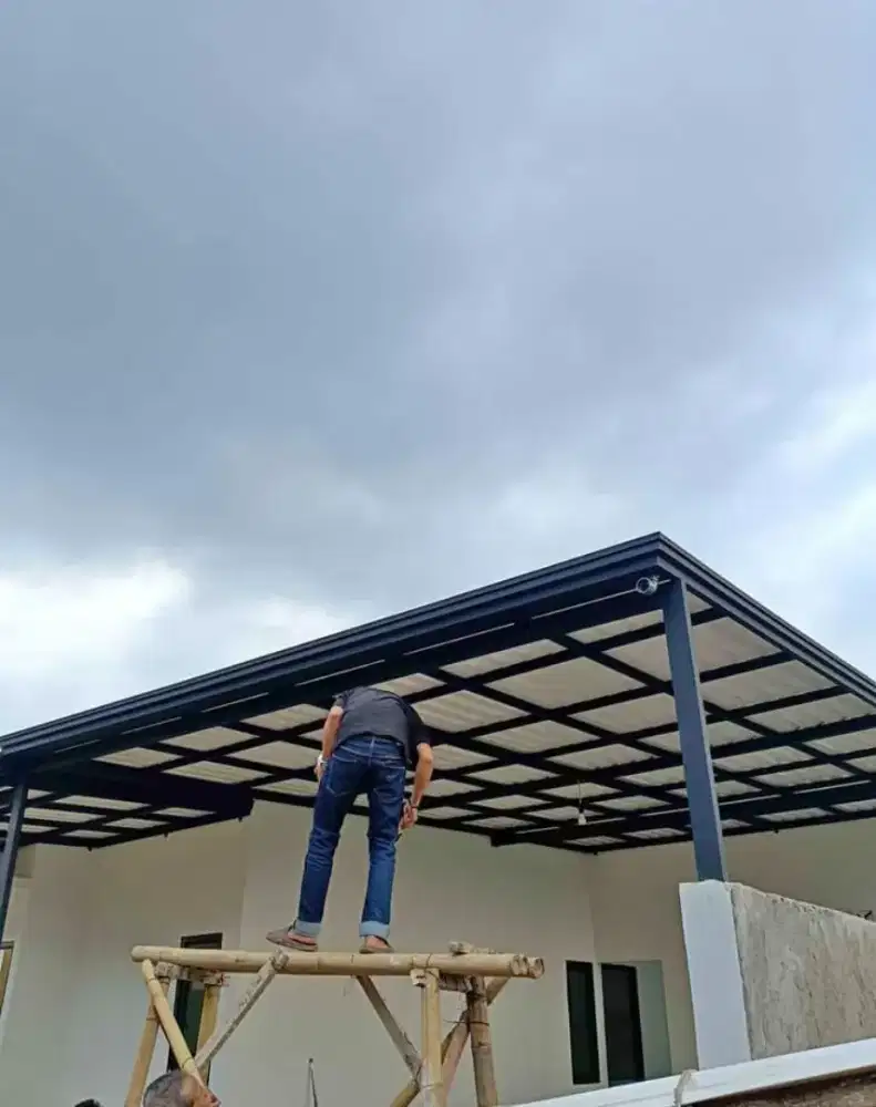 Kanopi alderon single layer kombinasi list profil