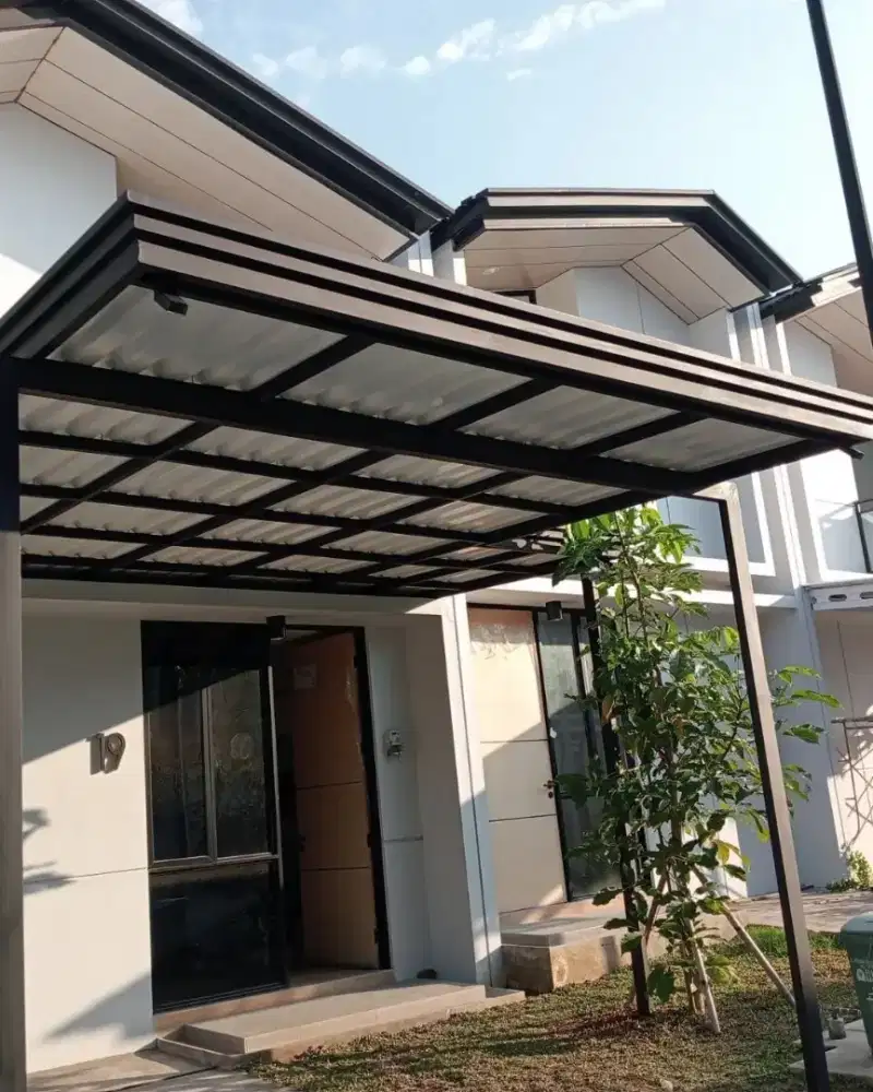 Kanopi alderon double layer kombinasi list profil