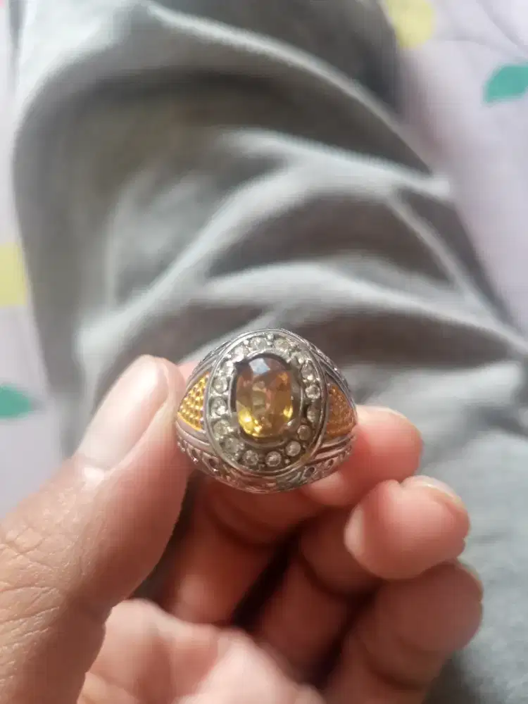 Batu Cincin Akik Permata Natural Yellow Zircon