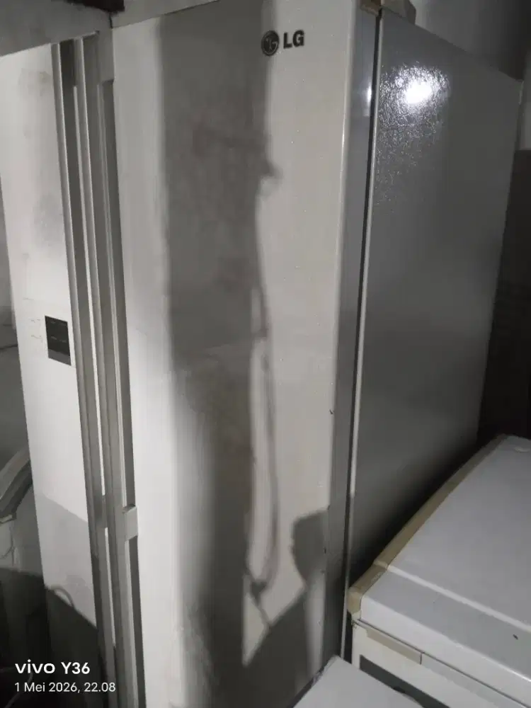 Di jual cepat kulkas 2 pintu SBS merk LG motif kembang