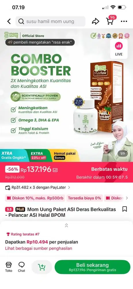 Asi mom uung + susu