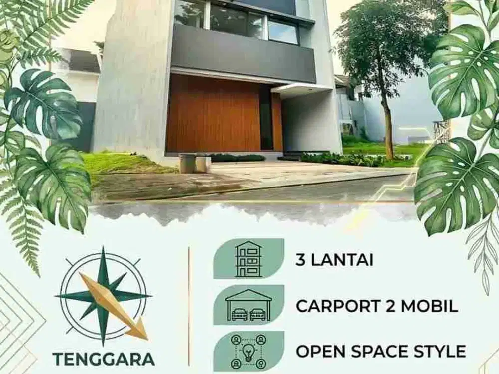 Rumah Baru Tropical Design 3 Lantai The Green BSD city
