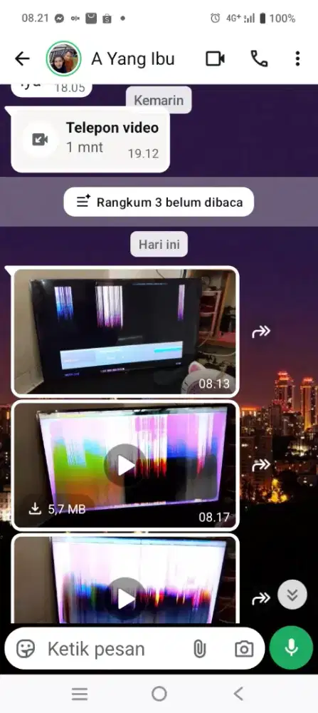 TV panasonic  DIGITAL 43in layar bergaris lokasi parung panjang/BSD