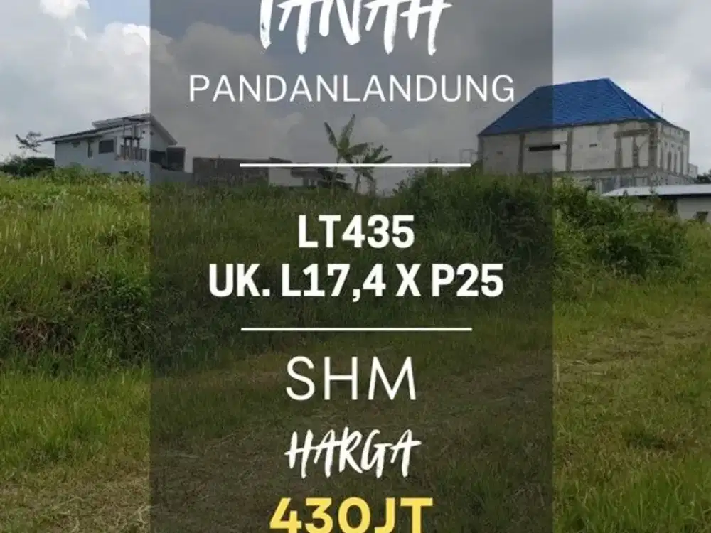 Tanah dijual bandulan pandanlandung dekat UB MCP Dieng LT435 Leb17 430jt