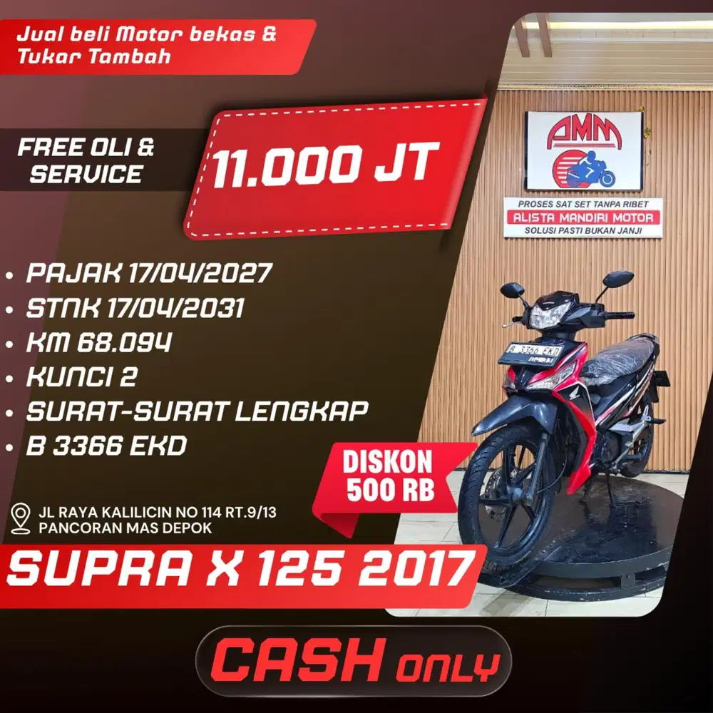 SUPRA X FI, 2017, CASH ONLY, CC, KREDIVO