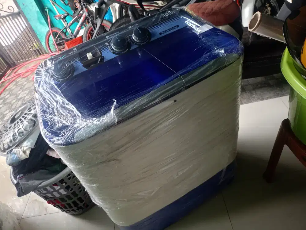 Mesin cuci 2 tabung merk Aqua japan kapasitas 8jg hijab mulus