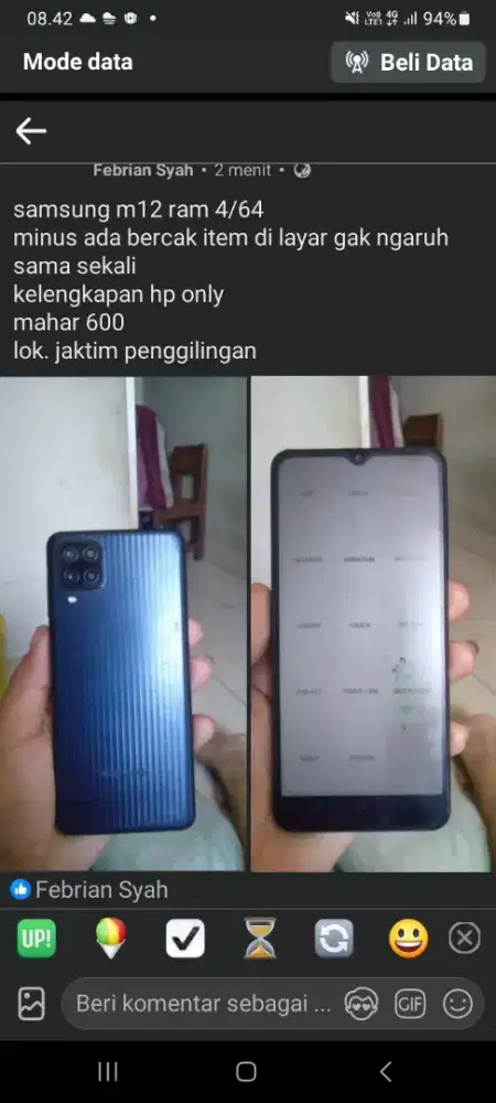 Samsung m12 ram 4