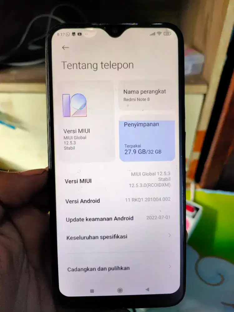 REDMI NOTE 8 3/32 HP ONLY