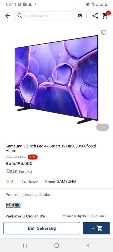 Samsung smart tv 50incj