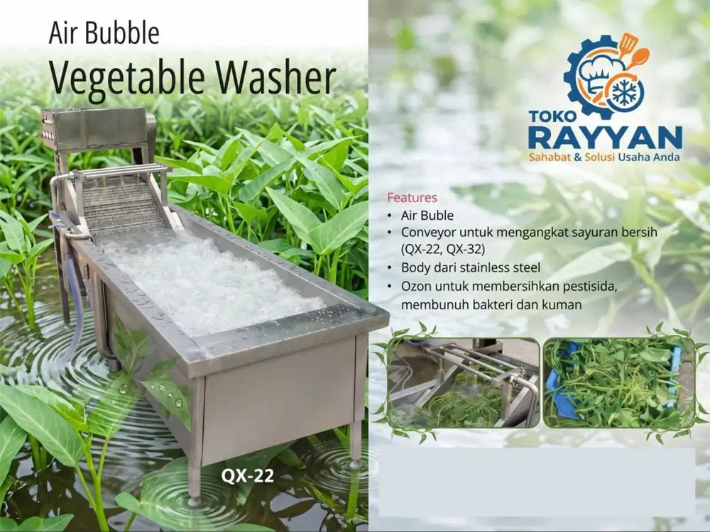 Air Bubble Vegetable Washer QX-22 - Mesin Cuci Sayur & Buah Industri