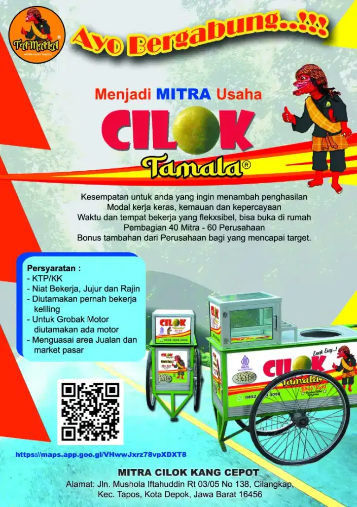 Pedagang keliling cilok tamala