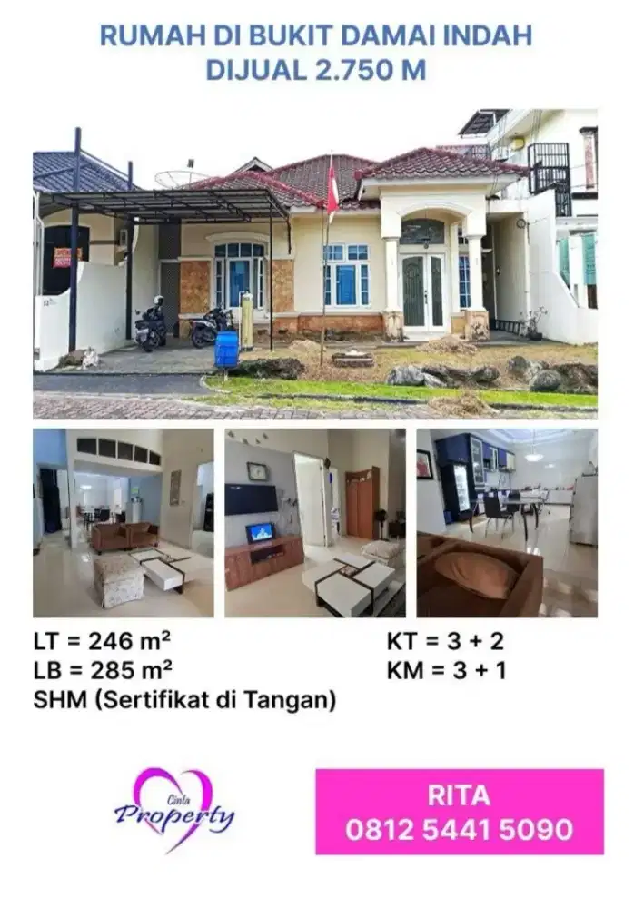 DIJUAL RUMAH DI BUKIT DAMAI INDAH, BALIKPAPAN.