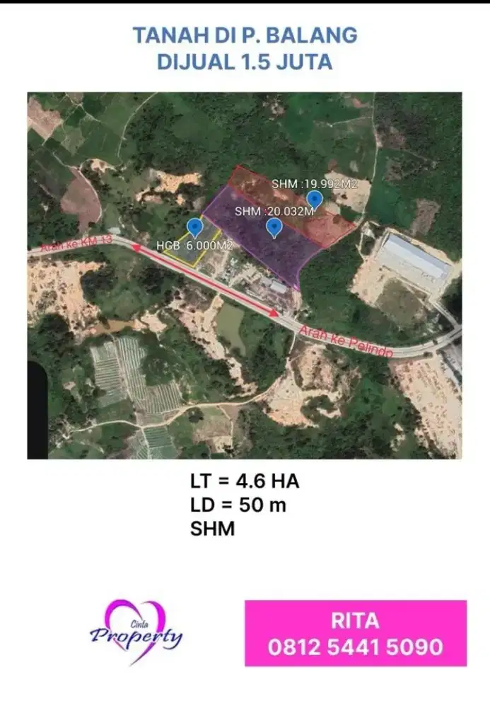 DIJUAL TANAH DI P. BALANG, BALIKPAPAN.