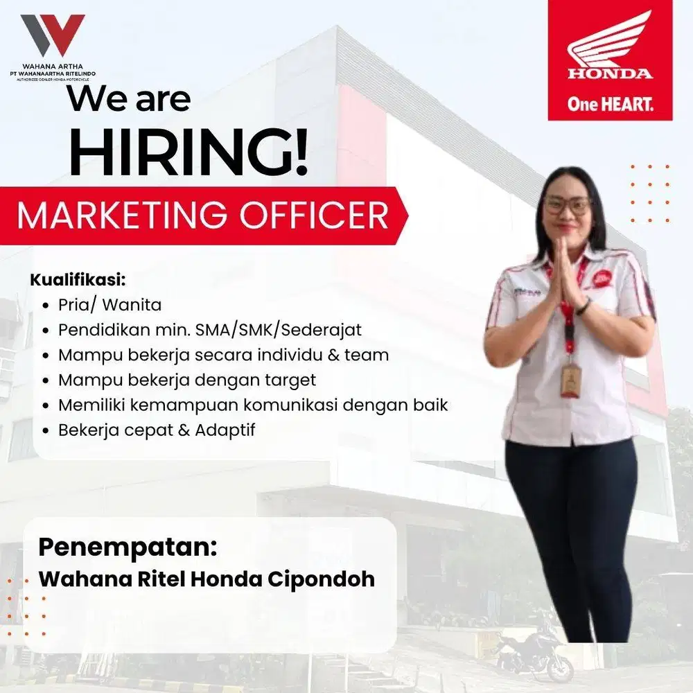 LOWONGAN KERJA SALES / MARKETING HONDA