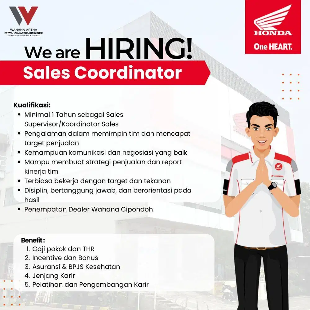 LOWONGAN KERJA SALES / MARKETING COORDINATOR