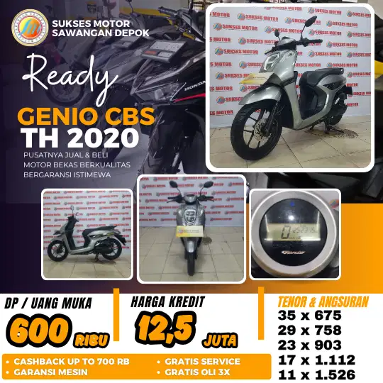 HONDA GENIO CBS TH 2020 UNIT MULUS BERGARANSI BISA CASH KREDIT DP 600