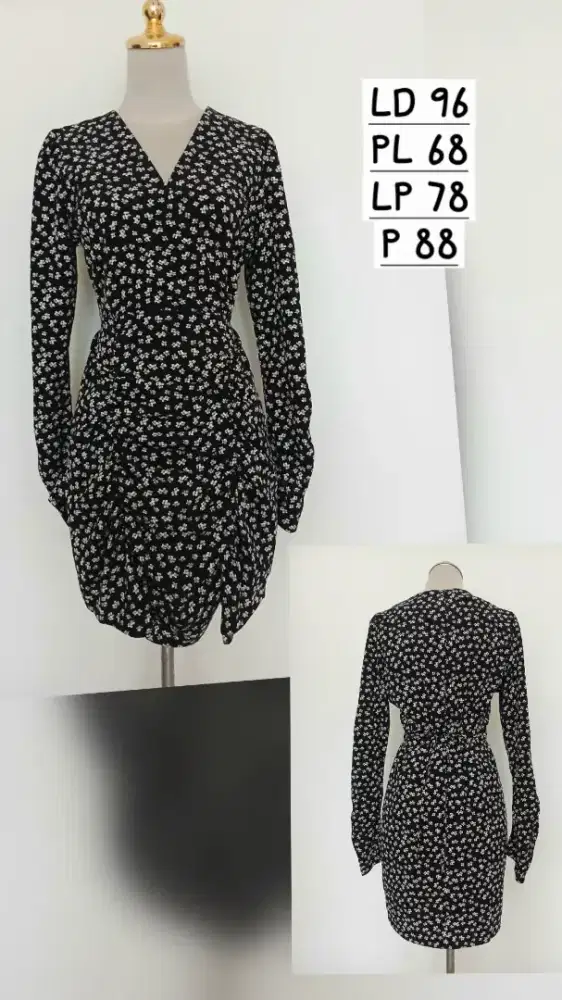 Baju dress gaun kimono midi Space sz M, preloved