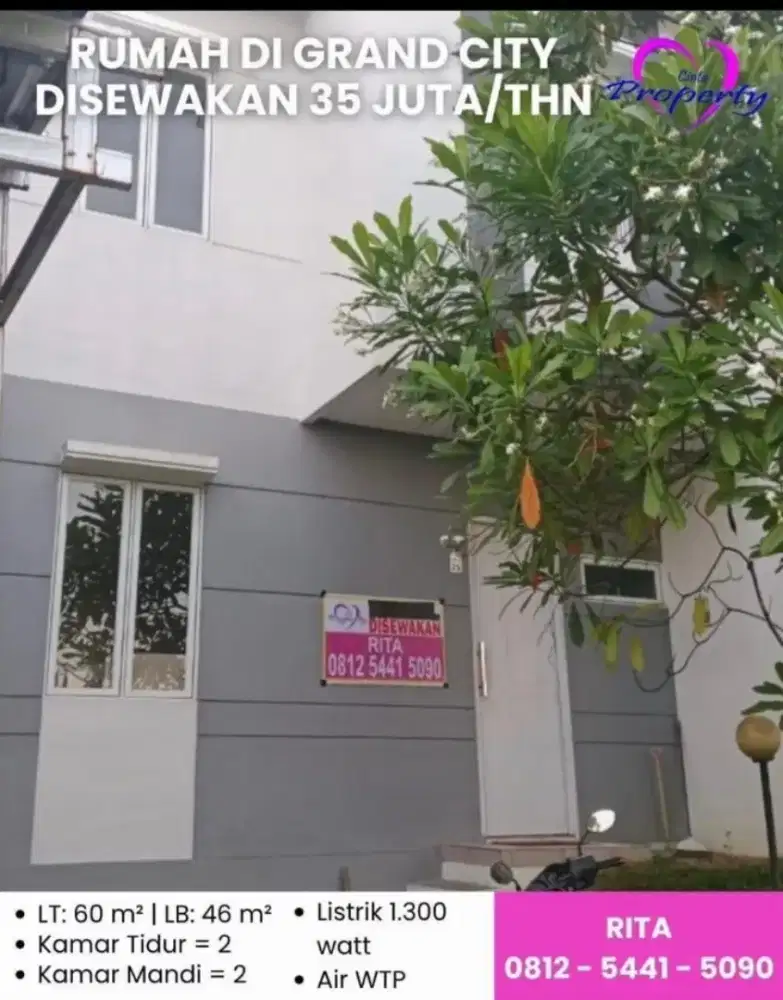 DISEWAKAN RUMAH DI GRAND CITY BALIKPAPAN