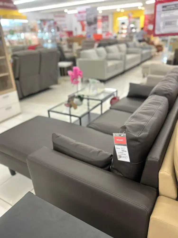 Sofa L kulit 3s+1