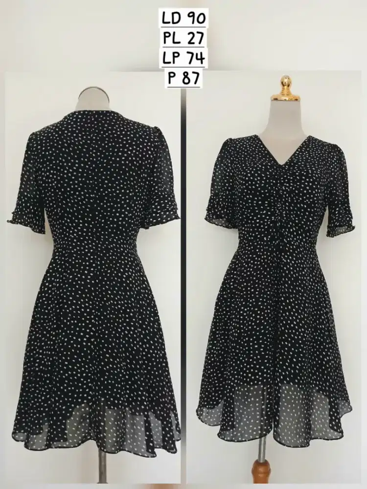 Baju dress gaun sifon sz M, preloved