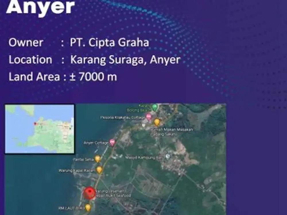 DIJUAL CEPAT TANAH DI ANYER