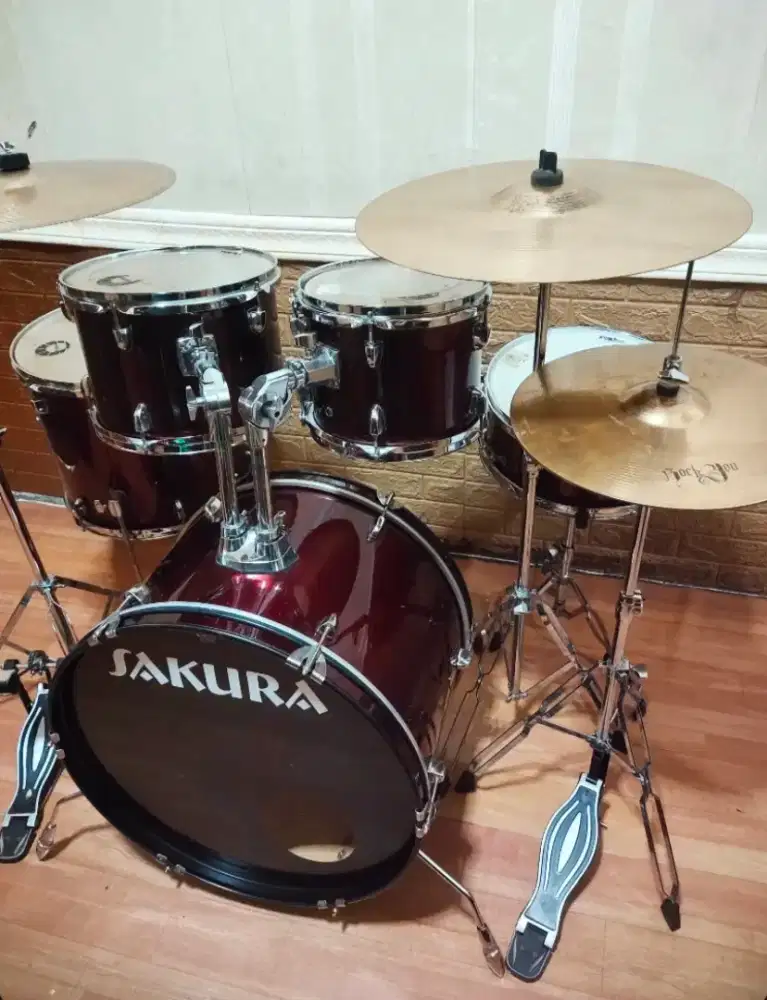 Drum set SAKURA komplit dengan Simbal