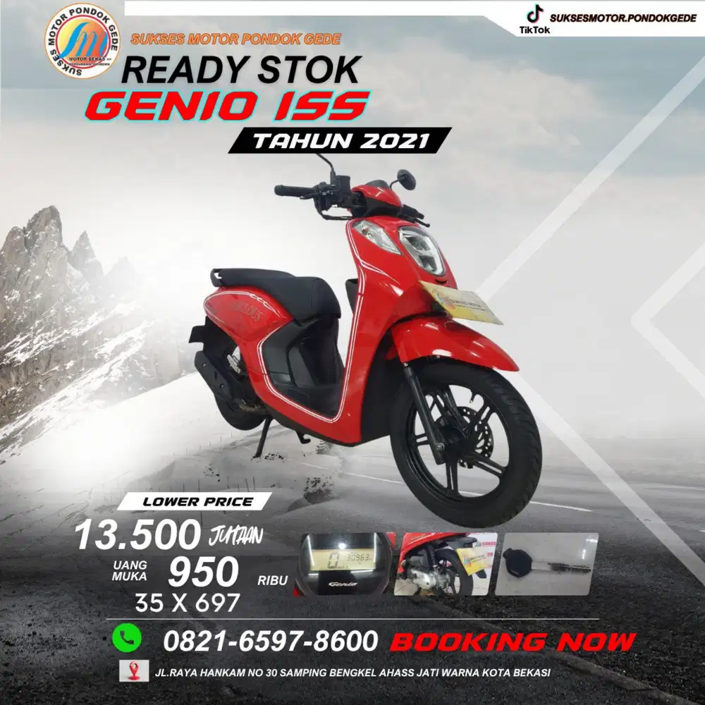 GENIO ISS TAHUN 2021 MOTOR MAAIH SEGER KTP DAERH BISA KREDIT