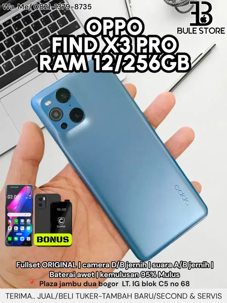 Oppo find X3 PRO 5G 12/256GB MULUS FULLSET ORIAN
