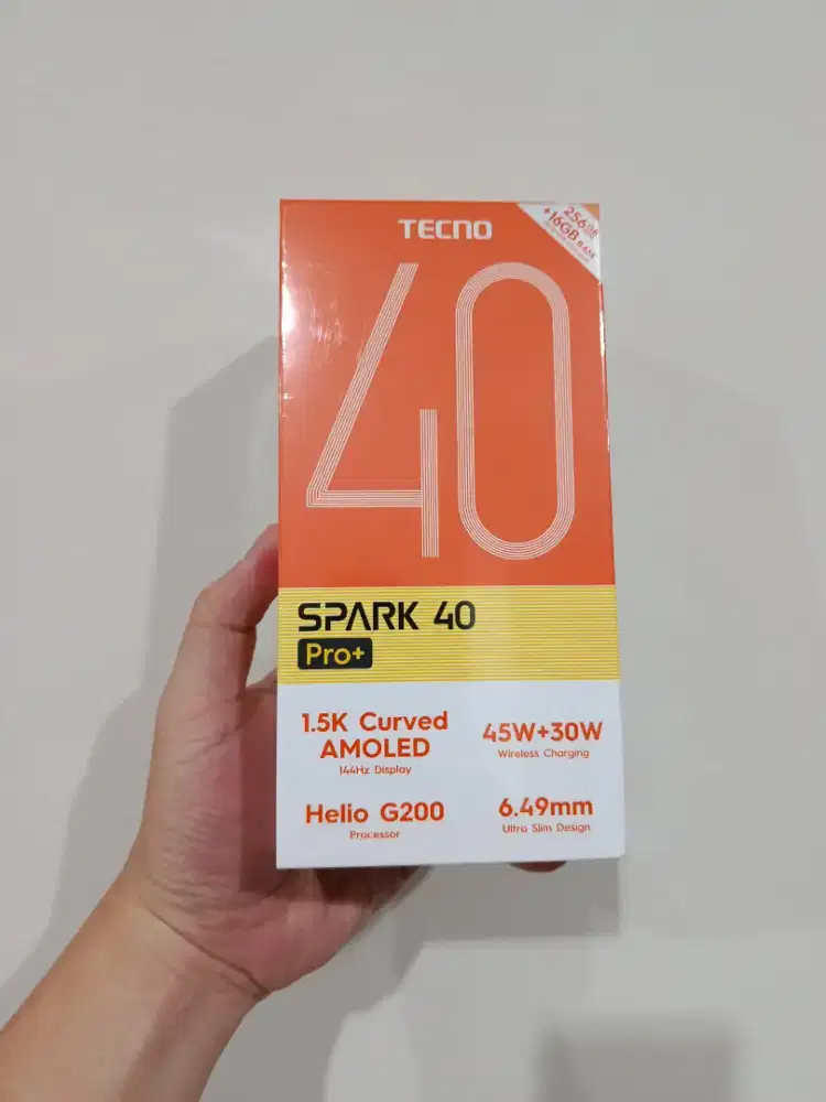(BARU) Tecno Spark 40 Pro+ Plus 8/256, SEGEL Garansi Resmi, Bisa COD