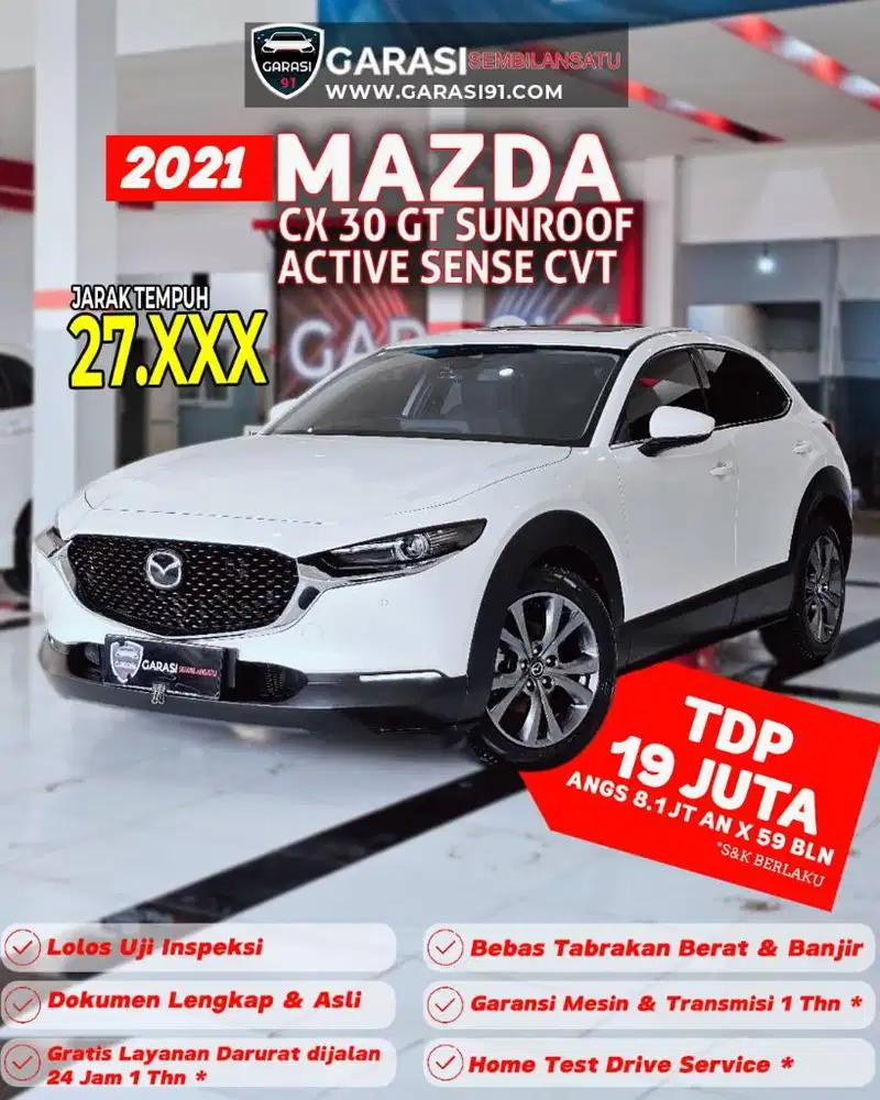 ‼️TDP 19 JT‼️MAZDA CX 30 GT SUNROOF ACTIVE SENSE CVT 2021