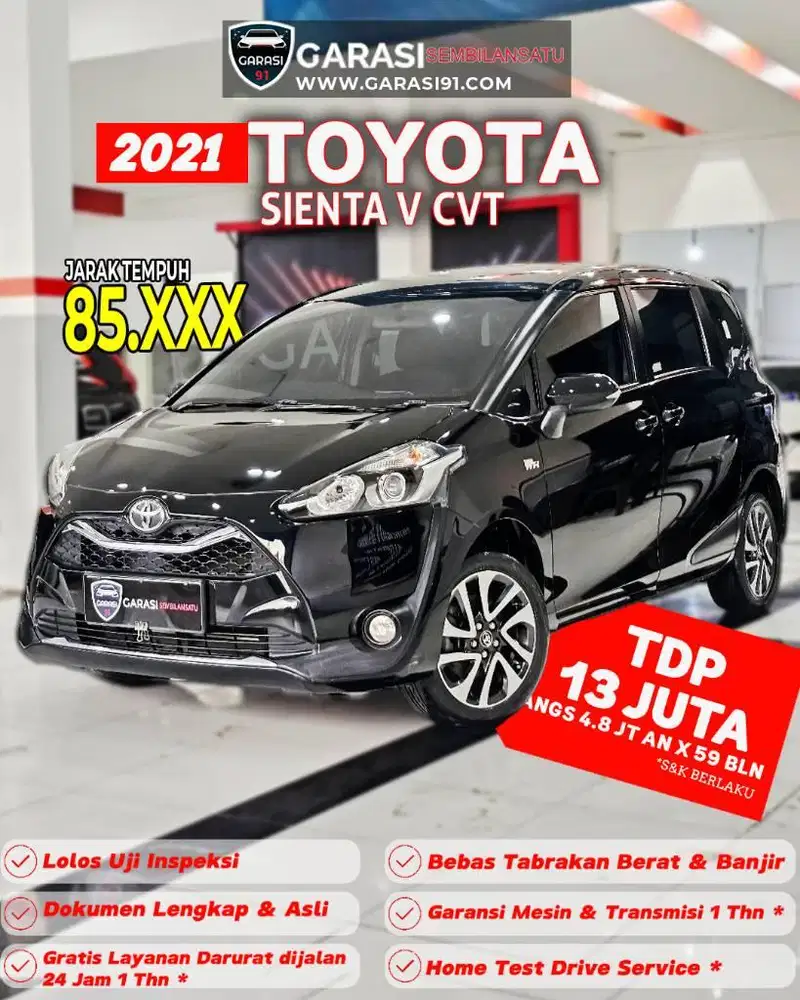 ‼️TDP 13 JT‼️TOYOTA SIENTA V AT 2021