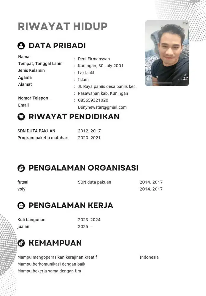 syaa niat untuk cari pekerjaan untuk mencukupi kebutuhan sehari hari