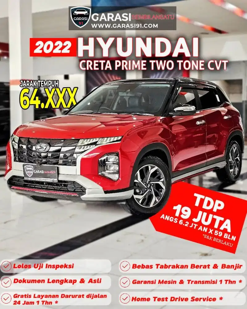 ‼️TDP 19 JT‼️HYUNDAI CRETA PRIME TWO TONE CVT 2022