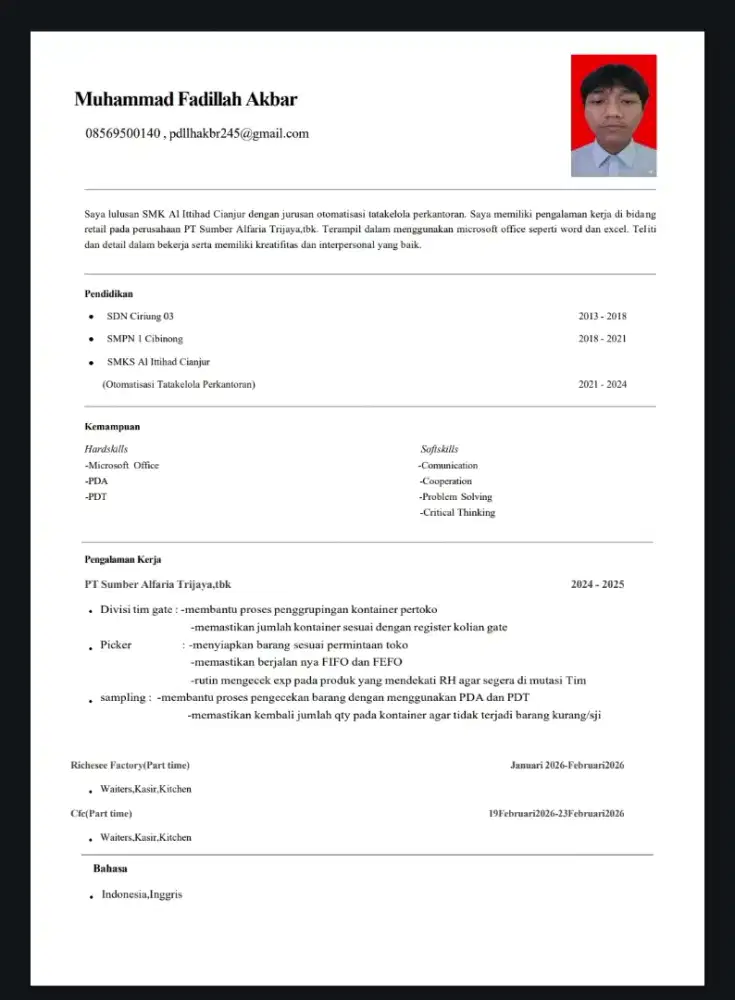 Mencari pekerjaan Helper produksi