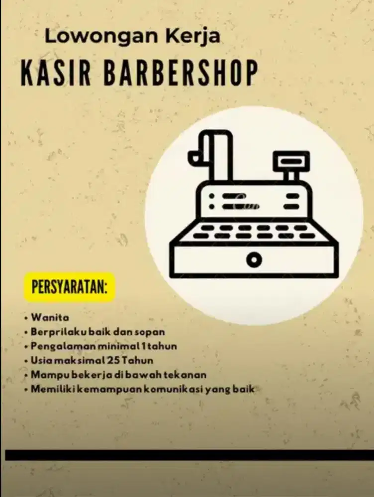 Kasir Barbershop-Ciater Raya BSD