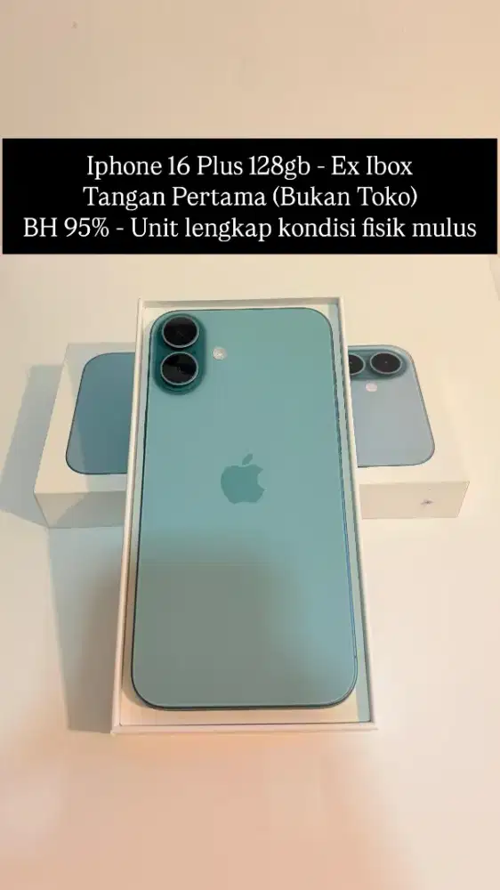 Iphone 16 plus (128gb) - Teal (Ex IBox)