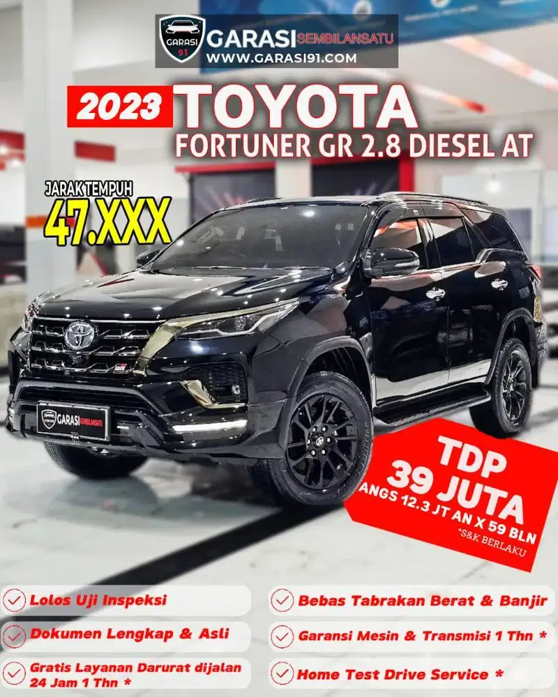 ‼️TDP 39 JT‼️TOYOTA FORTUNER 2.8 GR DIESEL AT 2023