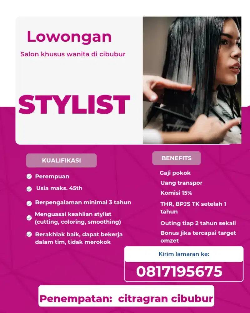 Dibutuhkan stylist wanita