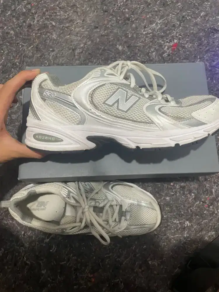New Balance 530 white silver UK 43