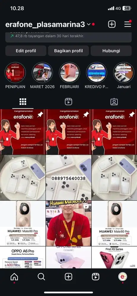 Cicilan handphone tv tablet hanya ktp saja erafone plasa marina