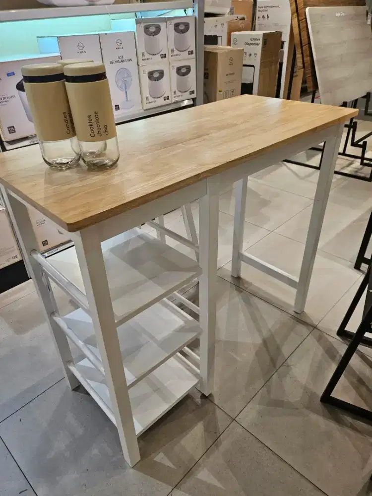 Meja bar kayu informa include 2 kursi set