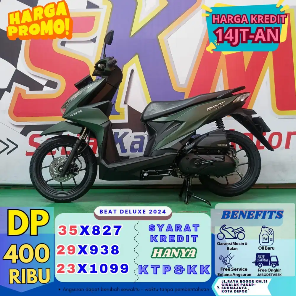 ( beat tahun 2024 DP:400 garansi mesin 6 bulan cash credit
