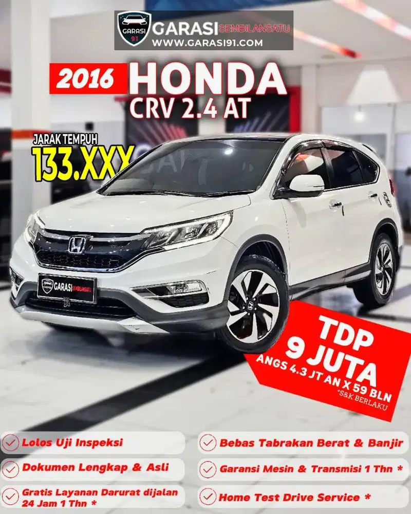 ‼️TDP 9 JT‼️HONDA CRV 2.4 CVT 2016